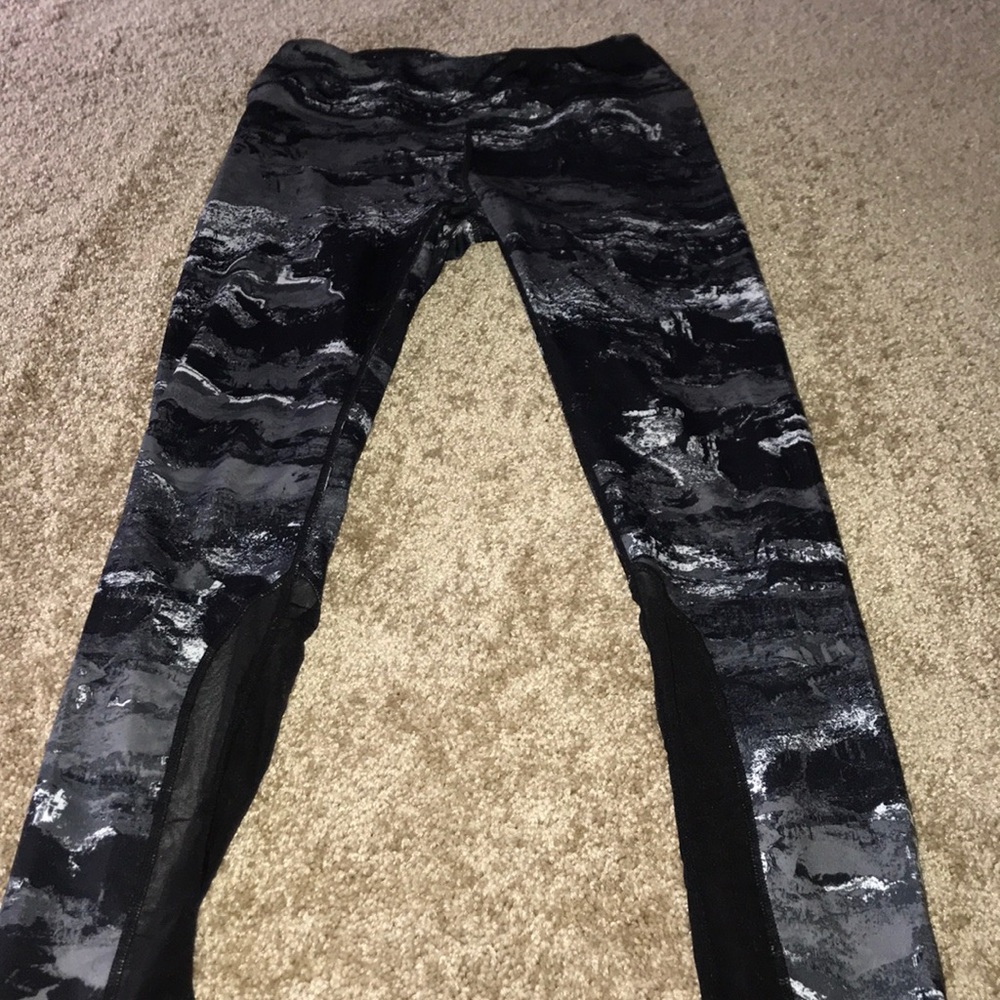 Reebok Athletic Leggings Army Gray and Black